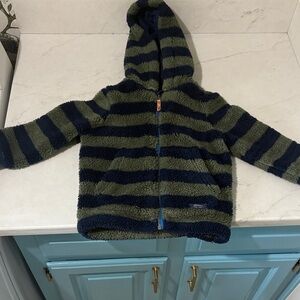 GUC Boys Joules Navy and Green Striped Fleece Hoodie